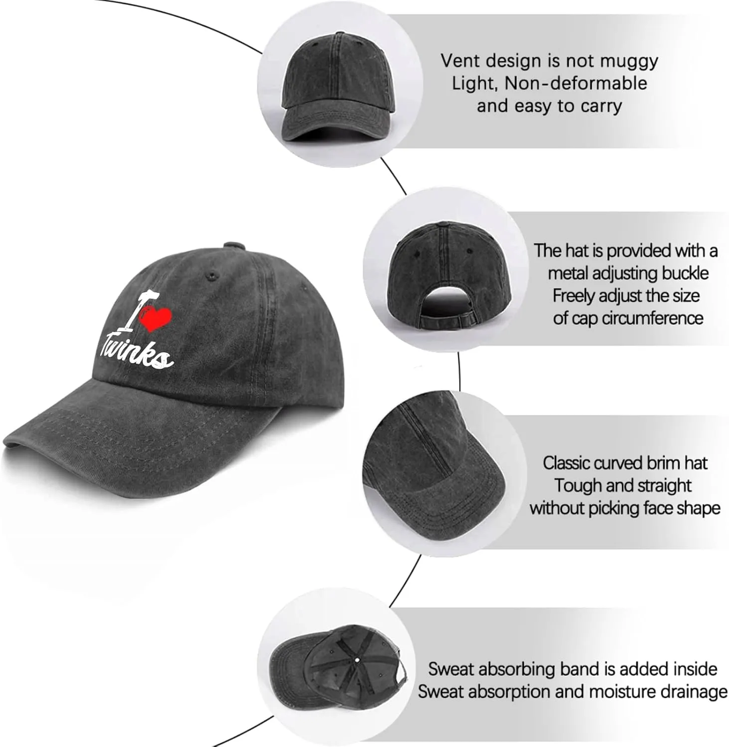 LGBT Hat I Love Twinks Hats and Gifts Cute Hats & Funny Hunting Hats and Funny Summer Hats and Funny