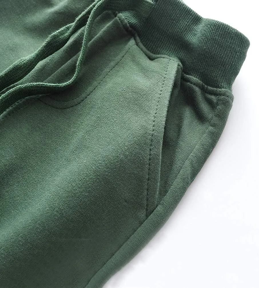 Little Boys Jogger Pants Toddler Boys' Drawstring Elastic Waist Cotton Casual Sweatpants 1PC/ 2 PCS Set