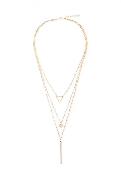 Long Three Tier Layered Necklace