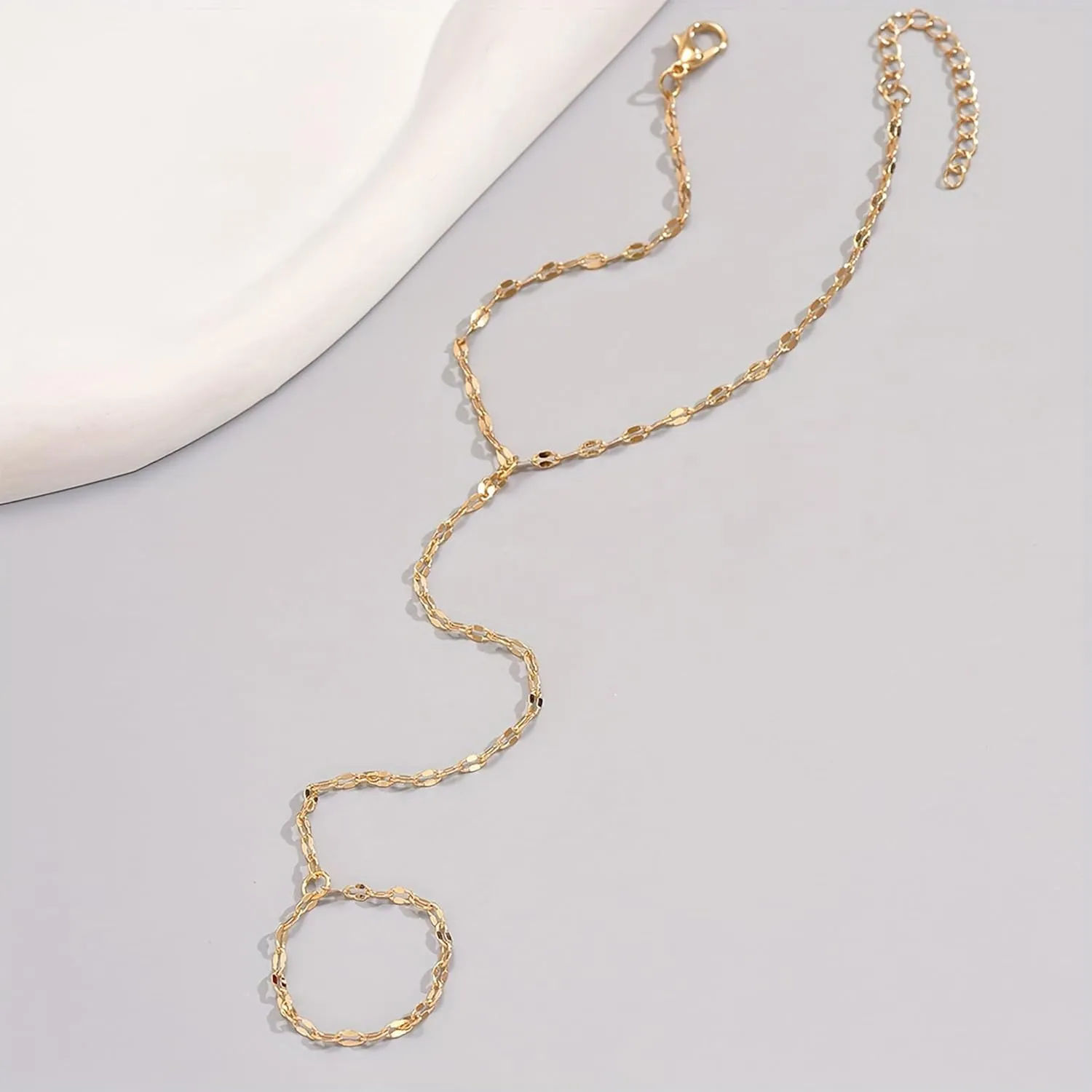 Long tiantian Hand Chain Bracelet Gold Bracelets for Women Link Chain Bracelets Trendy Finger Ring Slave Bracelet Jewelry Gifts
