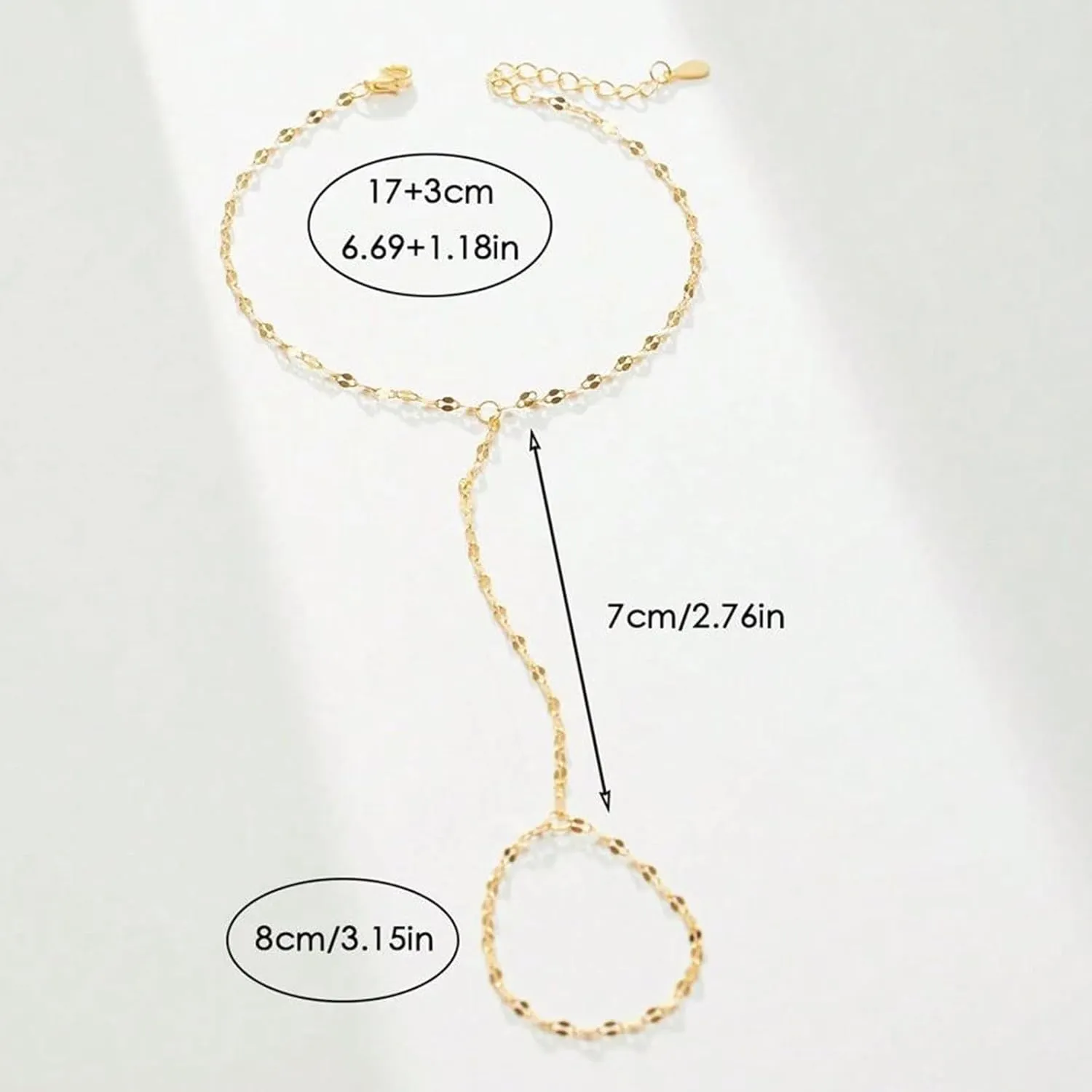 Long tiantian Hand Chain Bracelet Gold Bracelets for Women Link Chain Bracelets Trendy Finger Ring Slave Bracelet Jewelry Gifts