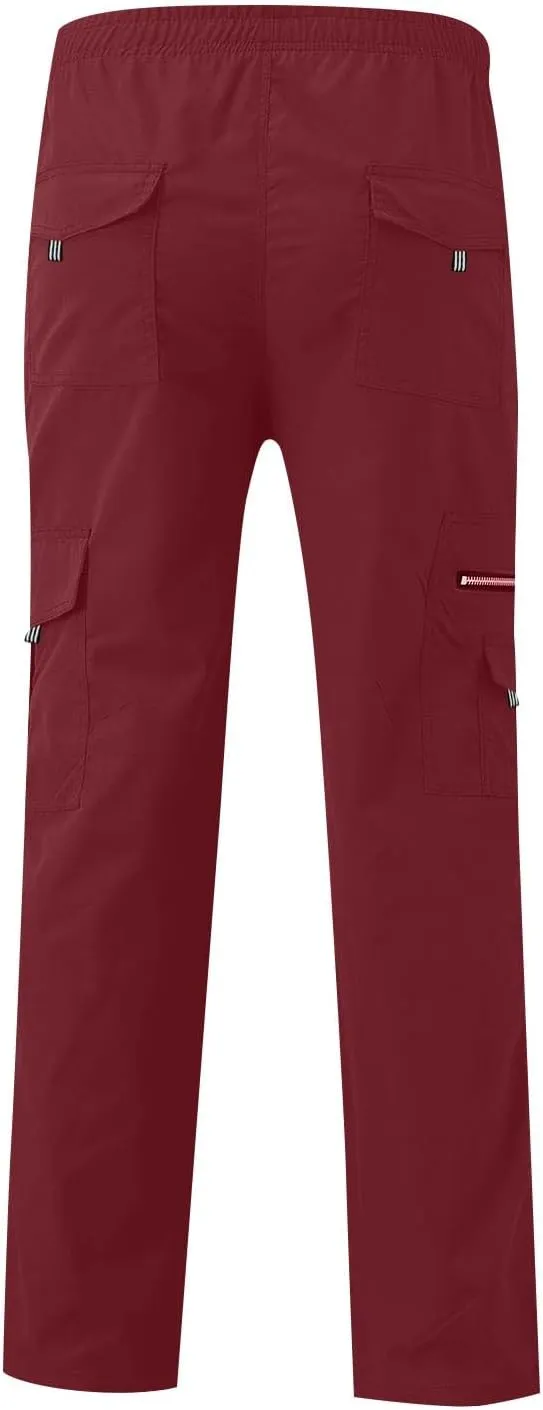 Men's Casual Cargo Sweatpants Waist Drawstring Joggers Hiking Tactical Pants for Men with Pockets Work Outdoor