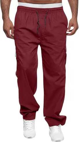 Men's Casual Cargo Sweatpants Waist Drawstring Joggers Hiking Tactical Pants for Men with Pockets Work Outdoor