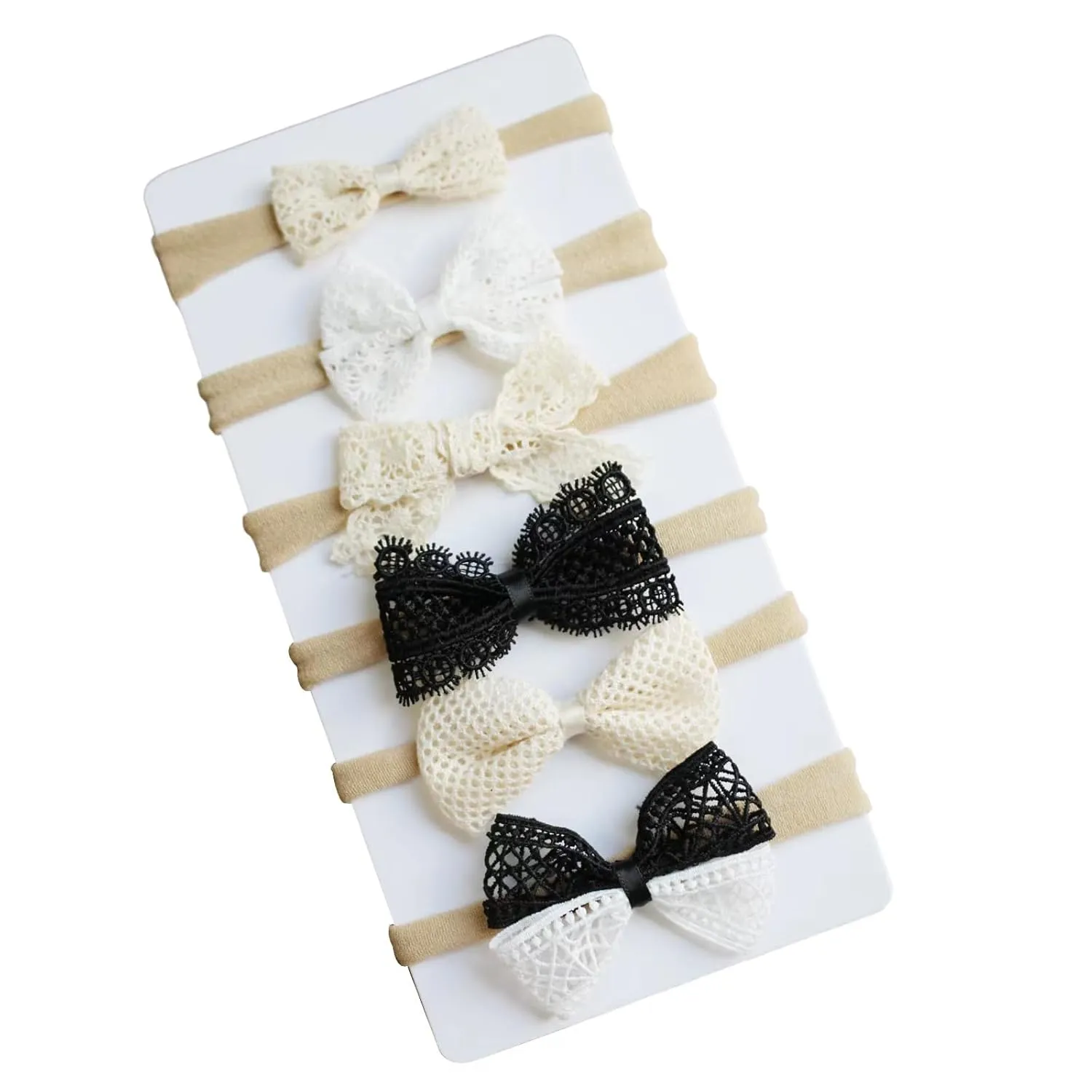 Mery Yuer Baby Girls Lace Headbands Hair Bows Nylon Hairbands for Newborn Infant Toddlers and kids (FD-01)