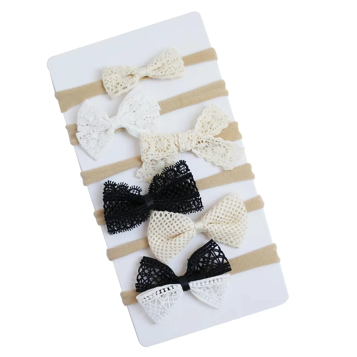 Mery Yuer Baby Girls Lace Headbands Hair Bows Nylon Hairbands for Newborn Infant Toddlers and kids (FD-01)
