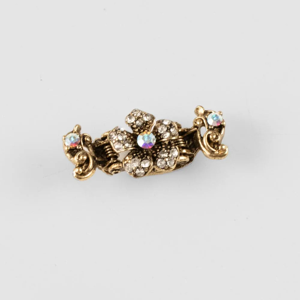 Mini Crystal Flower Hair Claw Clip