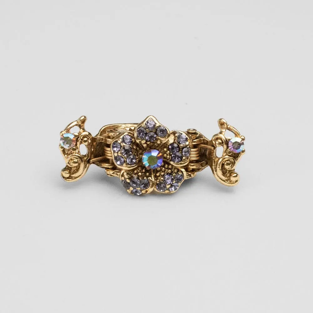 Mini Crystal Flower Hair Claw Clip