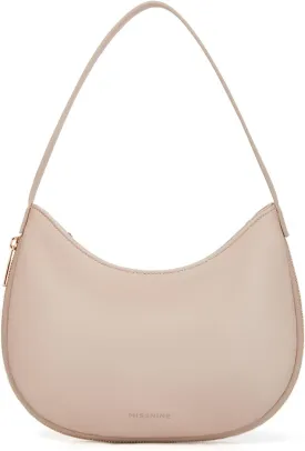 Missnine Shoulder Bag for Women Small Purse with Expansion Zipper Crescent Clutch Purse Vegan Leather Hobo Bag Trendy Handbag