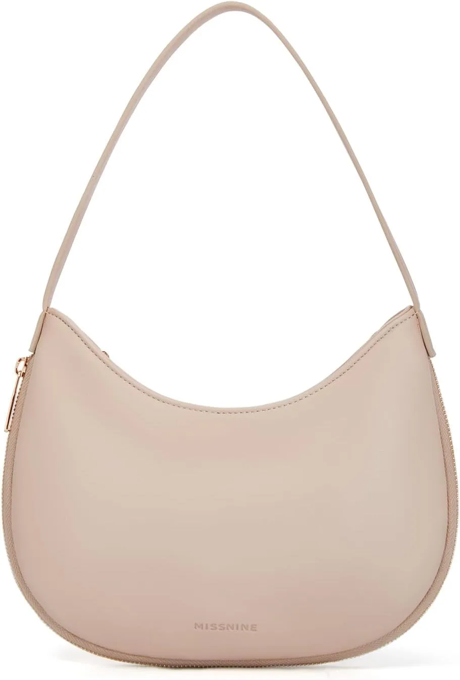Missnine Shoulder Bag for Women Small Purse with Expansion Zipper Crescent Clutch Purse Vegan Leather Hobo Bag Trendy Handbag