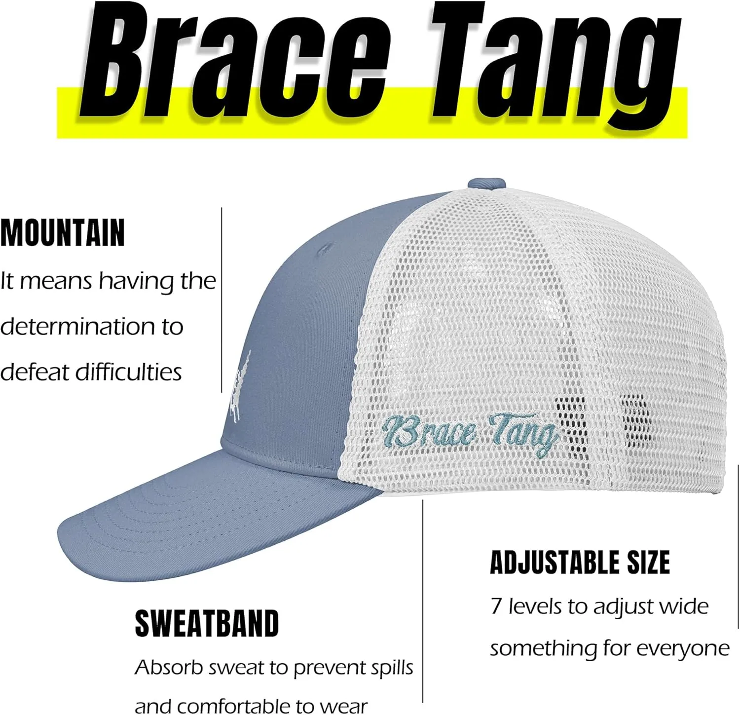 Mountain Trucker Hat for Men Women, Outdoor Gifts Cap for Summer Winter