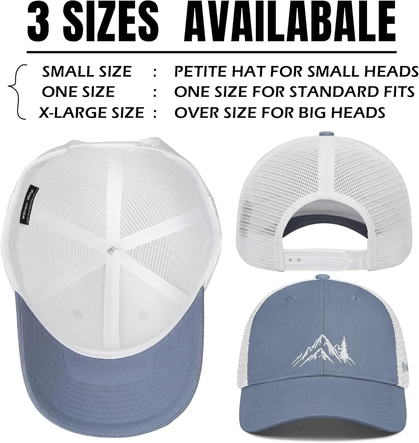 Mountain Trucker Hat for Men Women, Outdoor Gifts Cap for Summer Winter