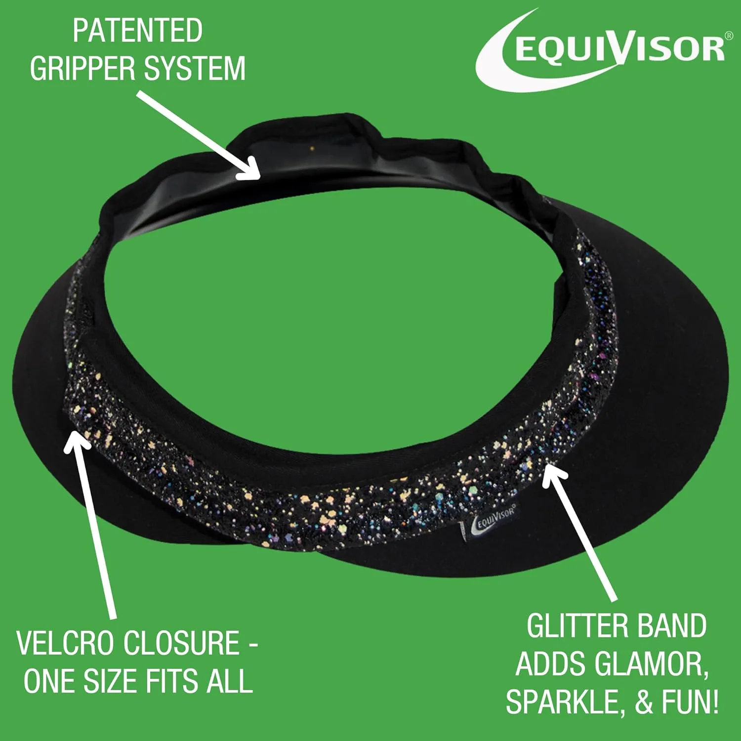 Original 4.5 Glitz Sun Visor | Helmet Sun Visor with Gripper | One Size Fits All | Mens and Womens Visor Hat