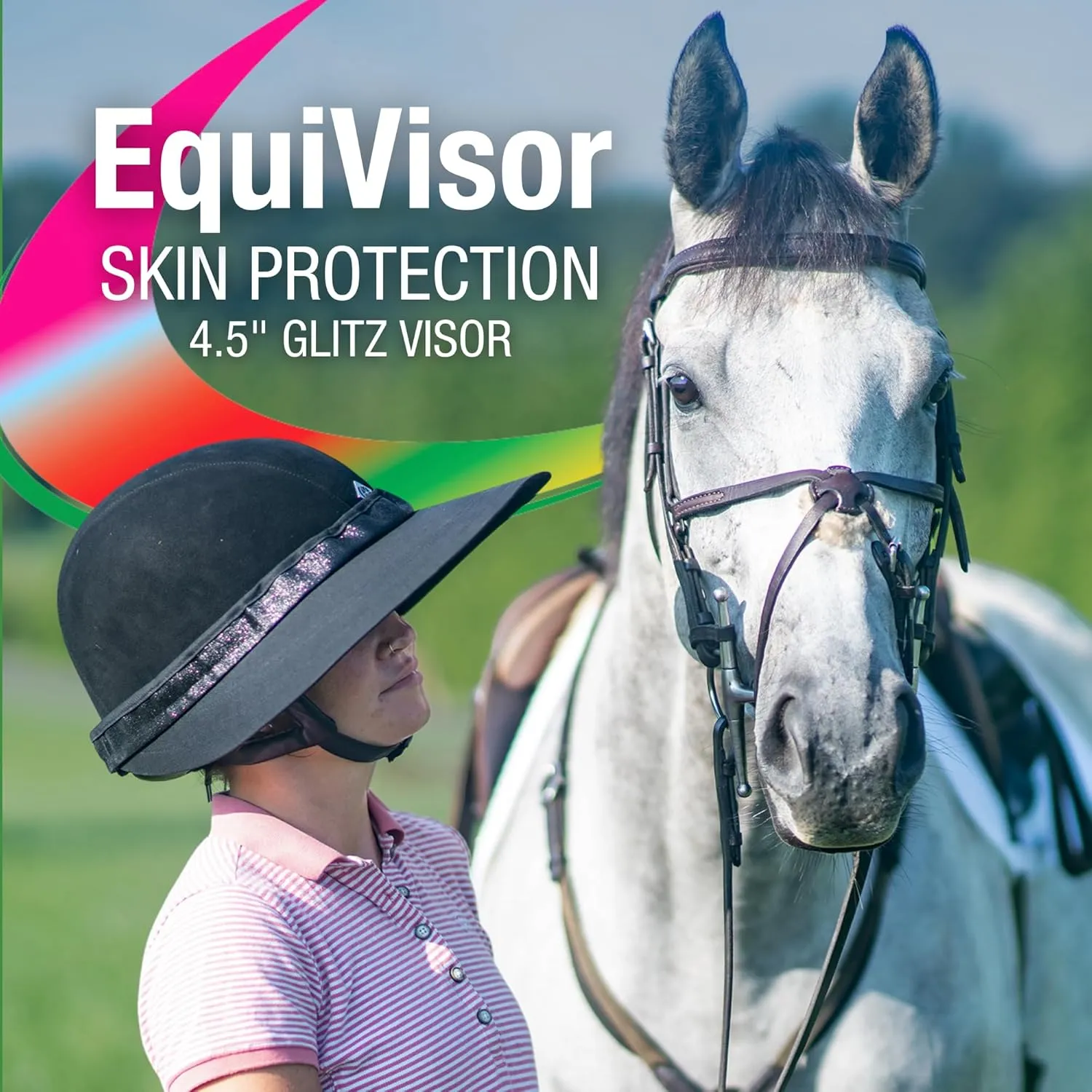 Original 4.5 Glitz Sun Visor | Helmet Sun Visor with Gripper | One Size Fits All | Mens and Womens Visor Hat