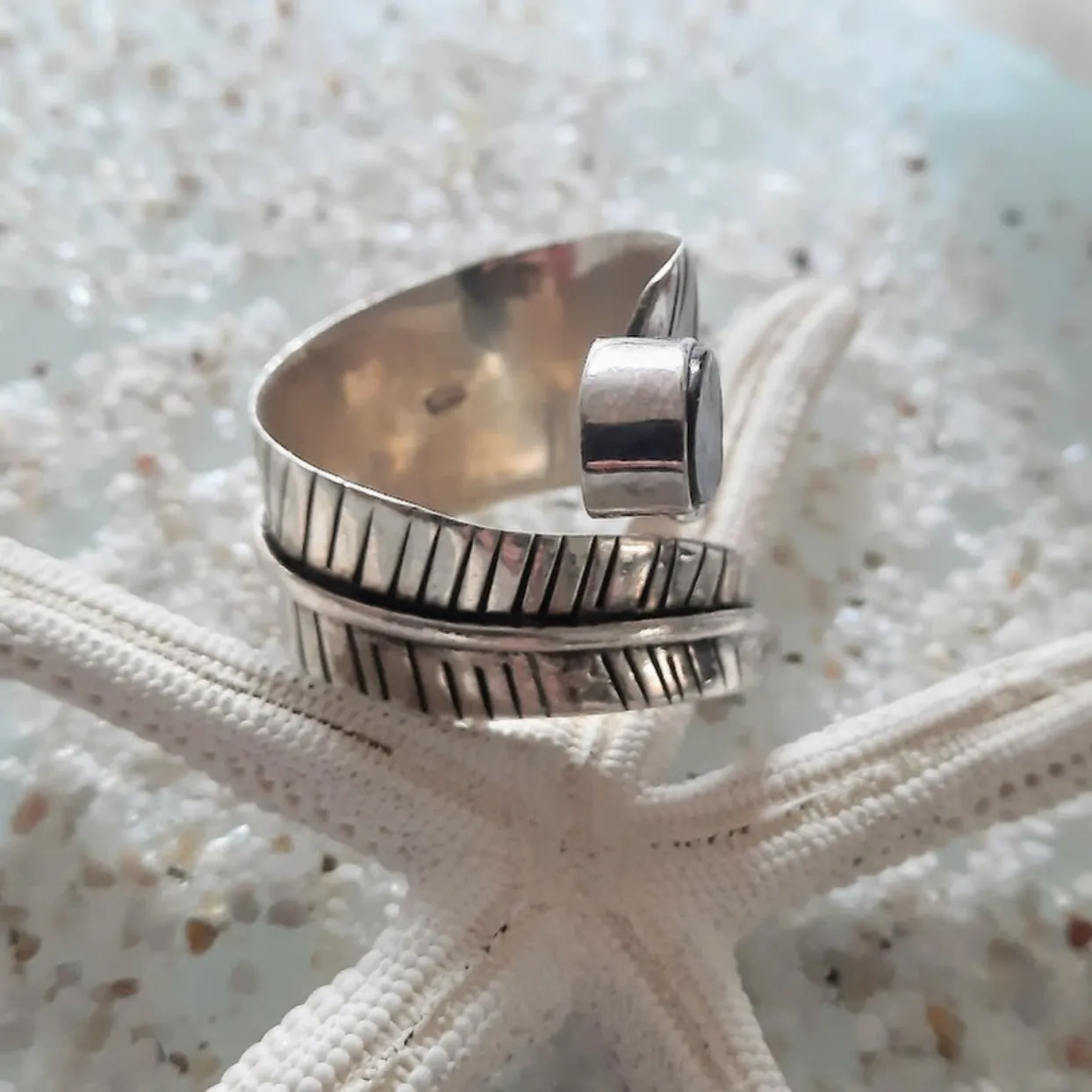 PAUA SHELL - ADJUSTABLE 925 RING