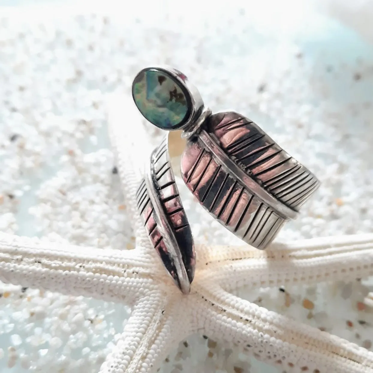 PAUA SHELL - ADJUSTABLE 925 RING