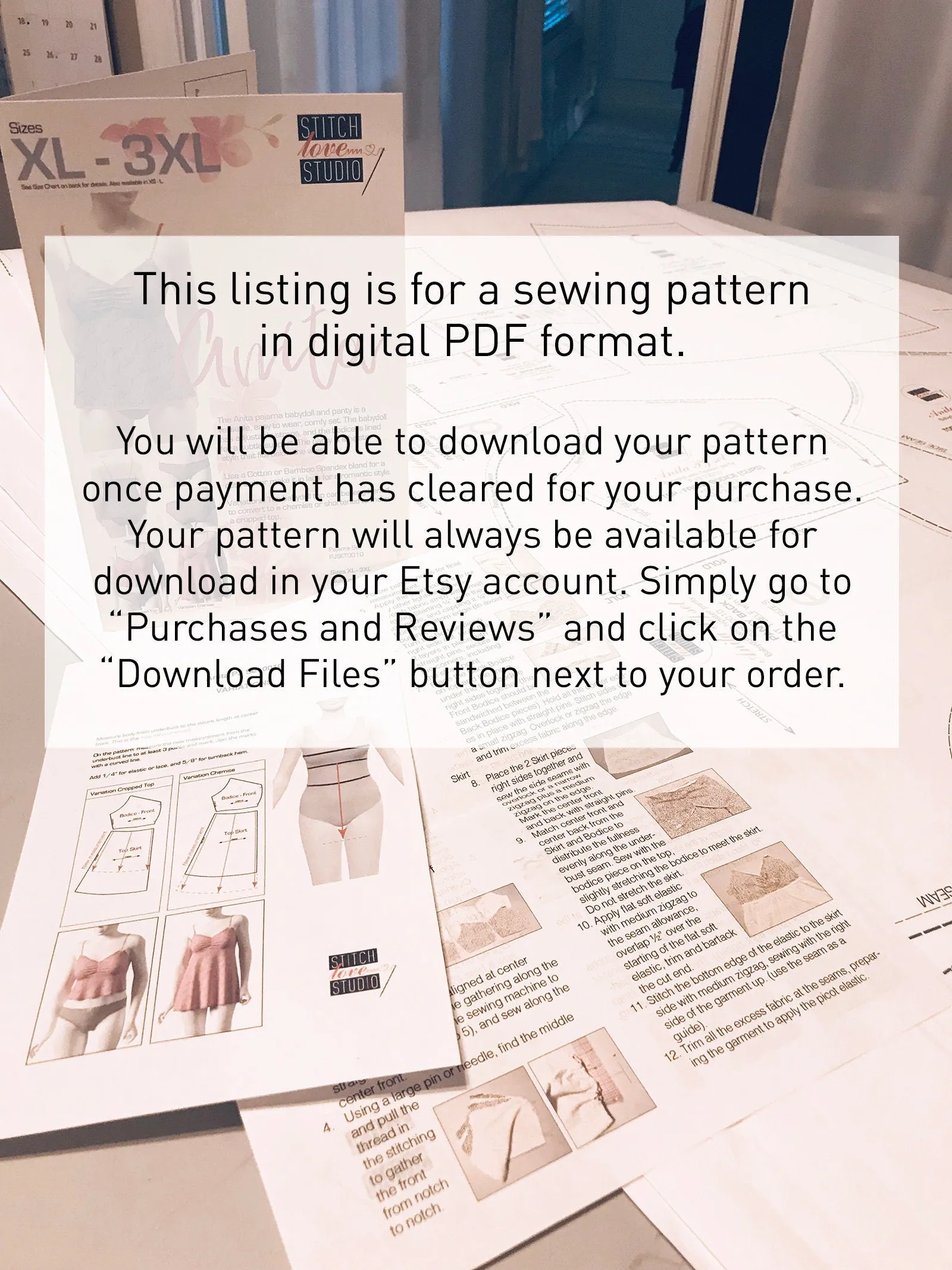 PDF "Anna" Hipster Panty Sewing Pattern, Sizes XS-L