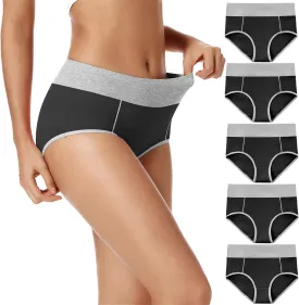 POKARLA Womens Cotton Underwear High Waist Full Coverage Briefs Soft Breathable Postpartum Panties Stretch Underpants