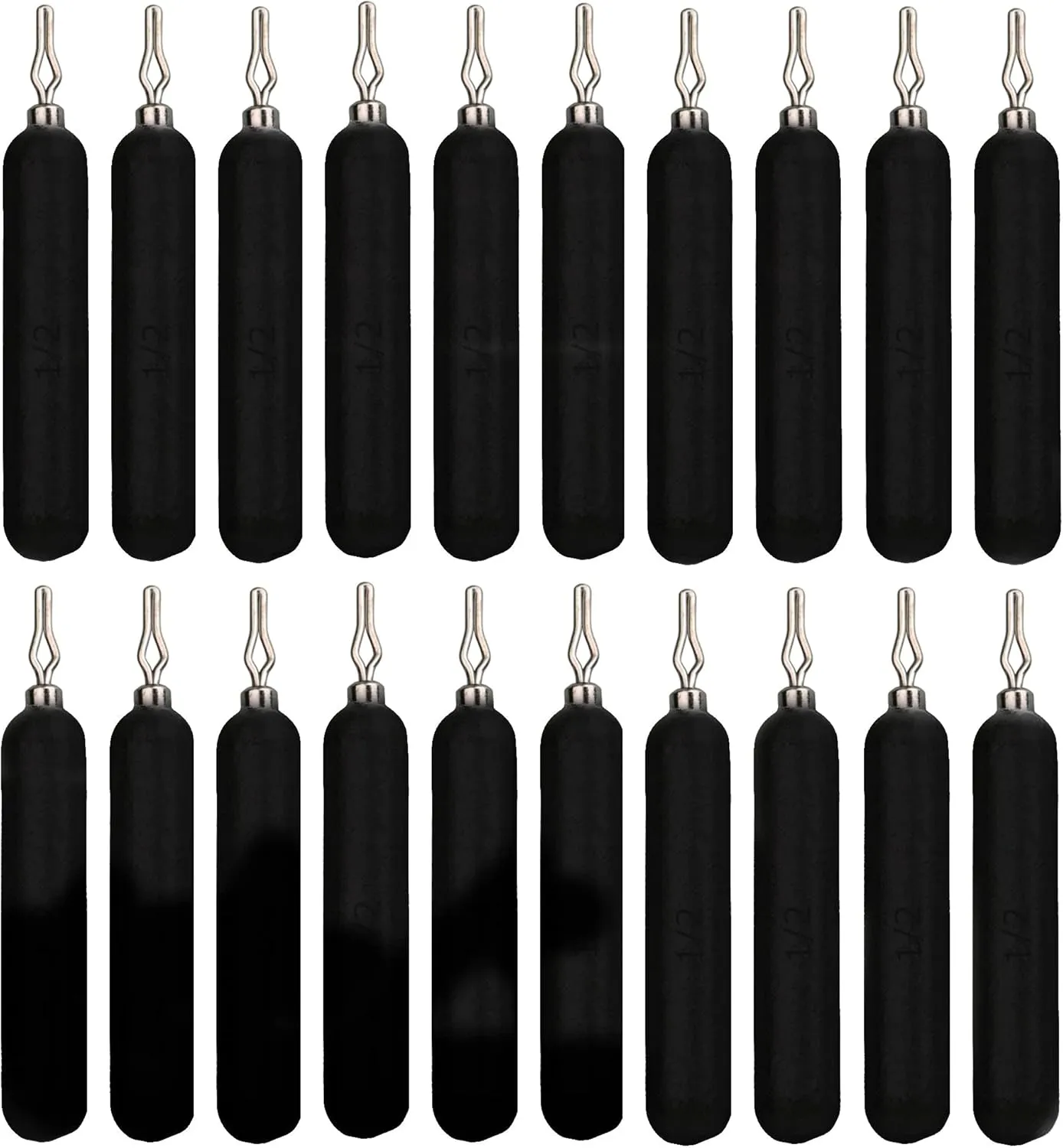 Reaction Tackle Drop Shot Weights - Saltwater and Freshwater Dropshot Fishing Sinkers - Skinny Pencil Shaped - Snagless Sinker Rig Fishing Weights for Bass Fishing Lures or Other Fish