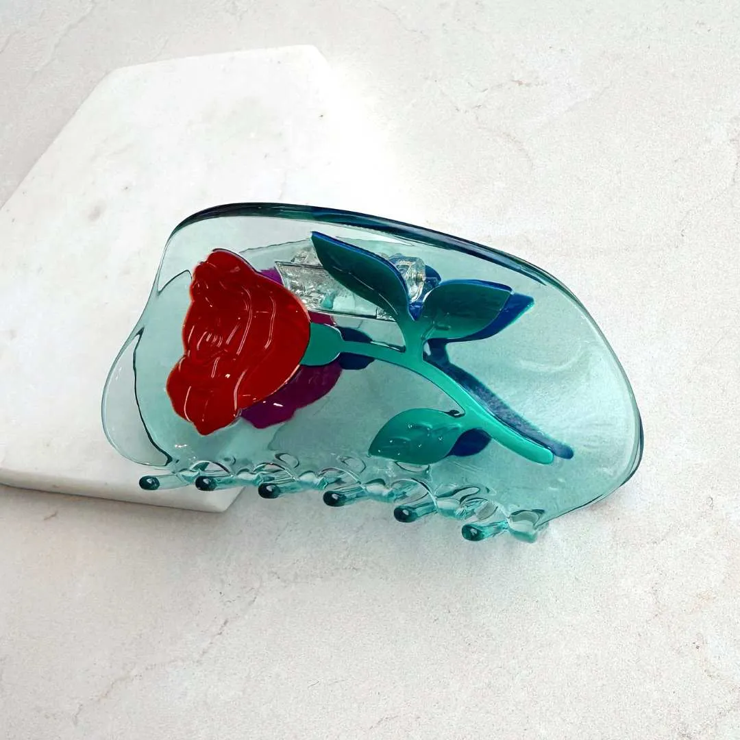 Red Rose Hair Claw