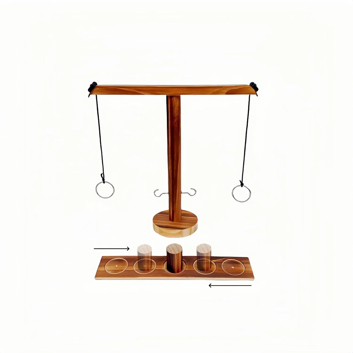 Ring Toss Games for Adults, Yard Games, Patio Decor, Outdoor Indoor Games, Wooden Hook and Ring Game for Bars,PartyHome