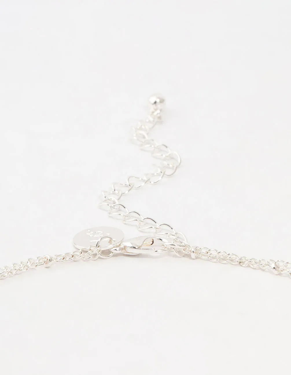 Silver Ball Chain Cross Layered Necklace