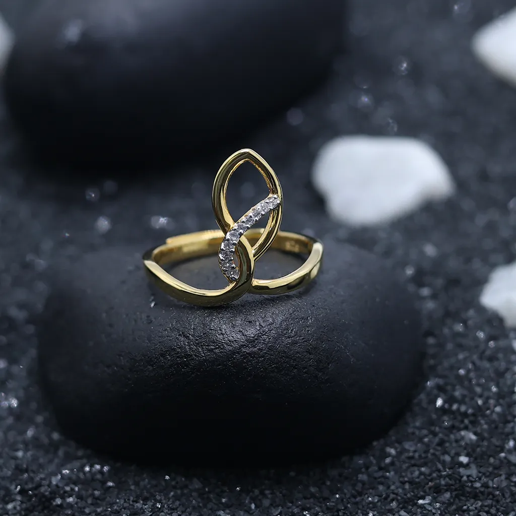 Silver Yellow Gold Adjustable Unconventional Twisted Artistic Modern Ring for Women