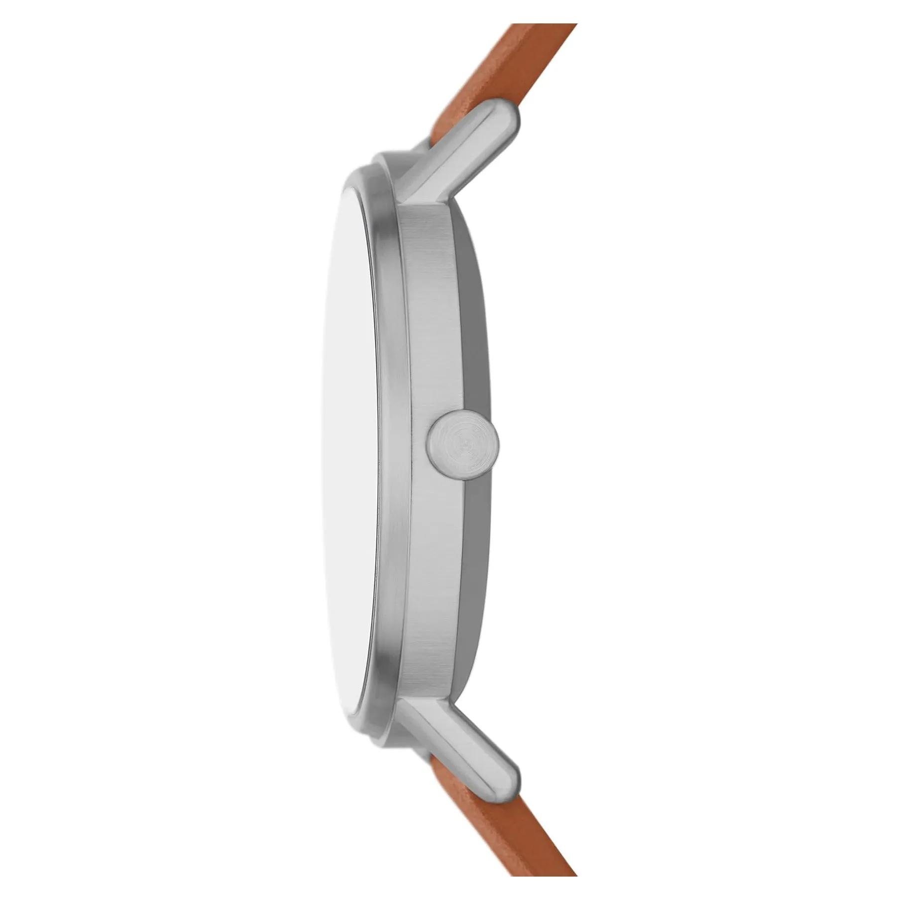 Skagen Kuppel Men's Blue Dial Brown Leather Band Analog Quartz Two-Hand Sub-Second Watch - SKW6888