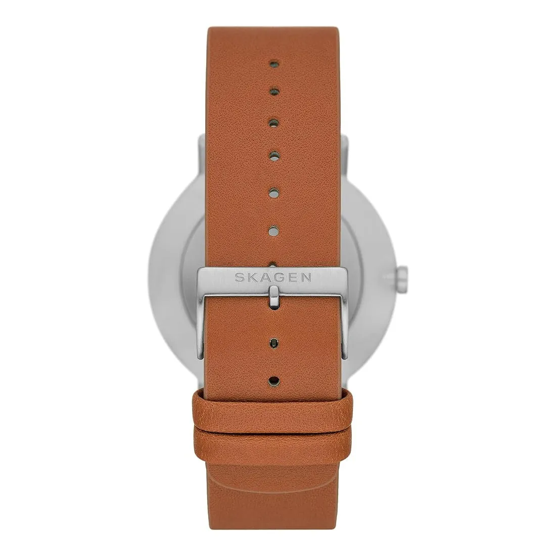 Skagen Kuppel Men's Blue Dial Brown Leather Band Analog Quartz Two-Hand Sub-Second Watch - SKW6888