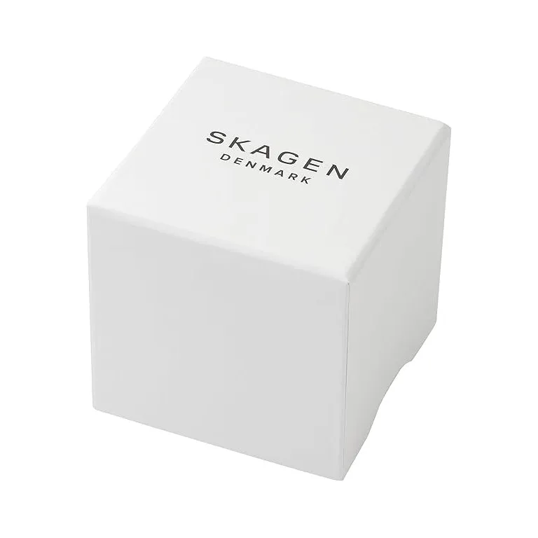 Skagen Kuppel Men's Blue Dial Brown Leather Band Analog Quartz Two-Hand Sub-Second Watch - SKW6888