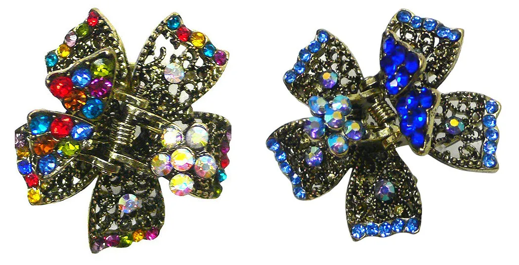 Small Round Metal Jaw Clip Claw Clip Antique Gold Trim LPW86440-1