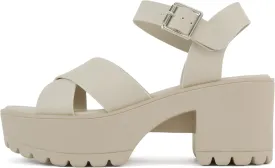 Soda Joey ~ Women Open Toe Criss Cross Strap Mid Heel Sandal with Adjustable Ankle Strap