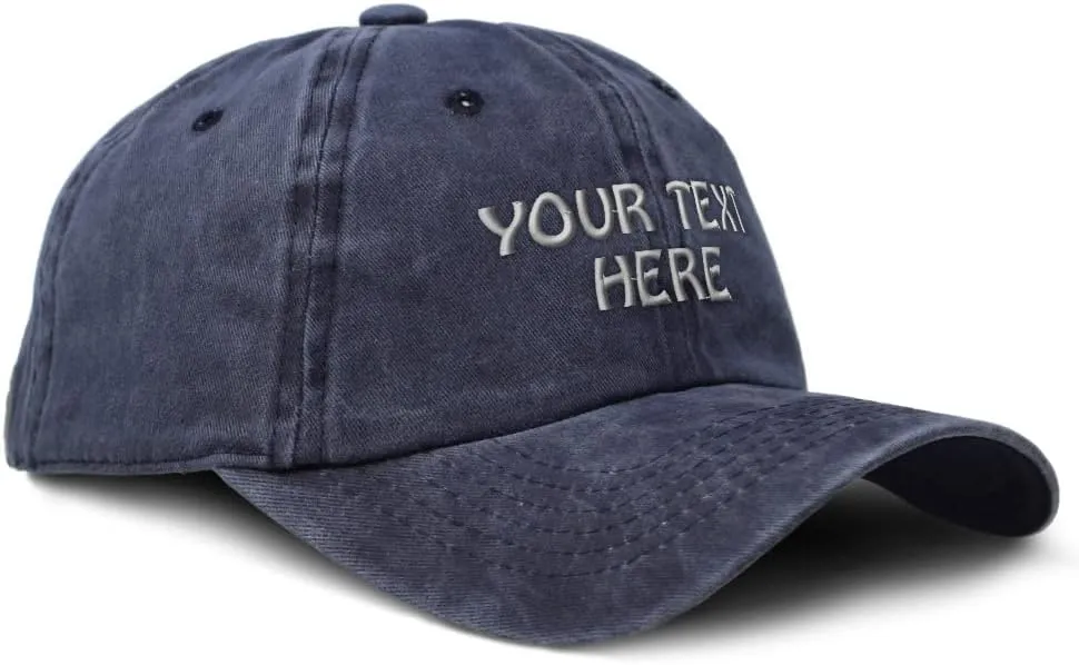 Soft Washed Baseball Cap Custom Personalized Text Dad Hats for Men & Women