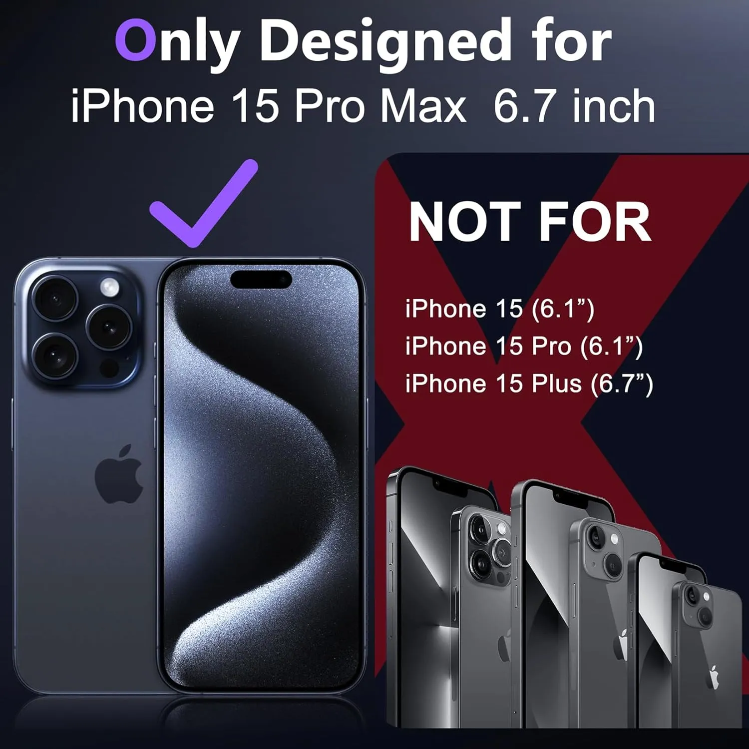 Temdan Designed for iPhone 15 Pro Max Case Clear, [Crystal Clear][Non-Yellowing][Military-Grade Drop Protection] Slim Shockproof Protective Cover Phone Case for iPhone 15 Pro Max 6.7 "