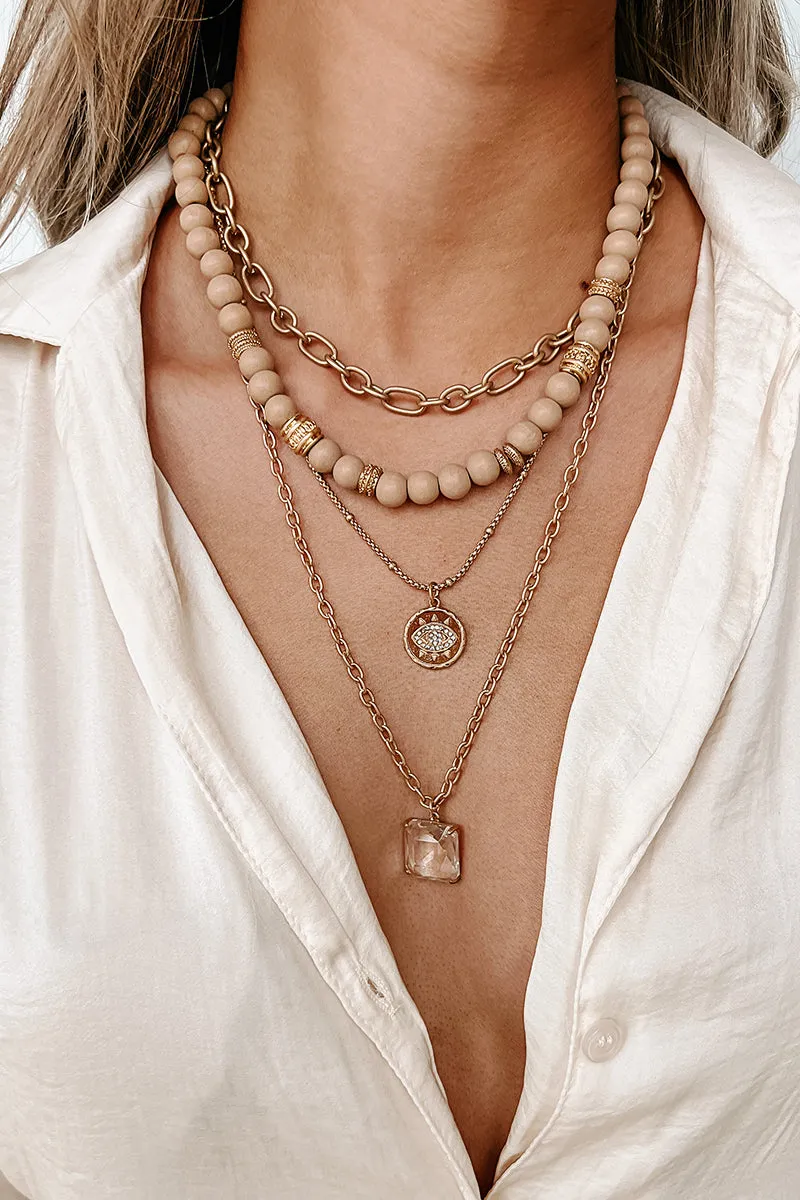 Tequila Tan Layered Necklace (Nude)
