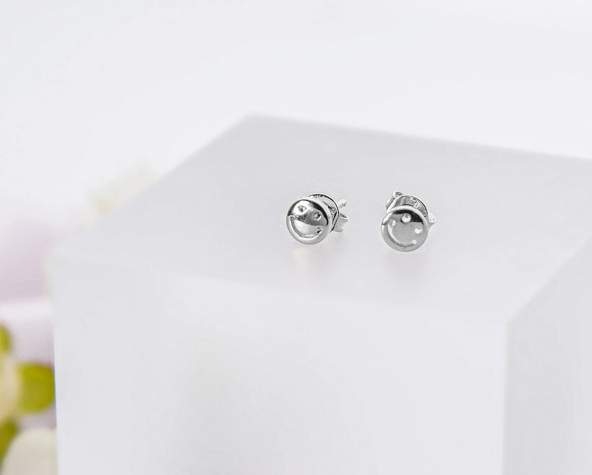 Tiny smiley face Studs