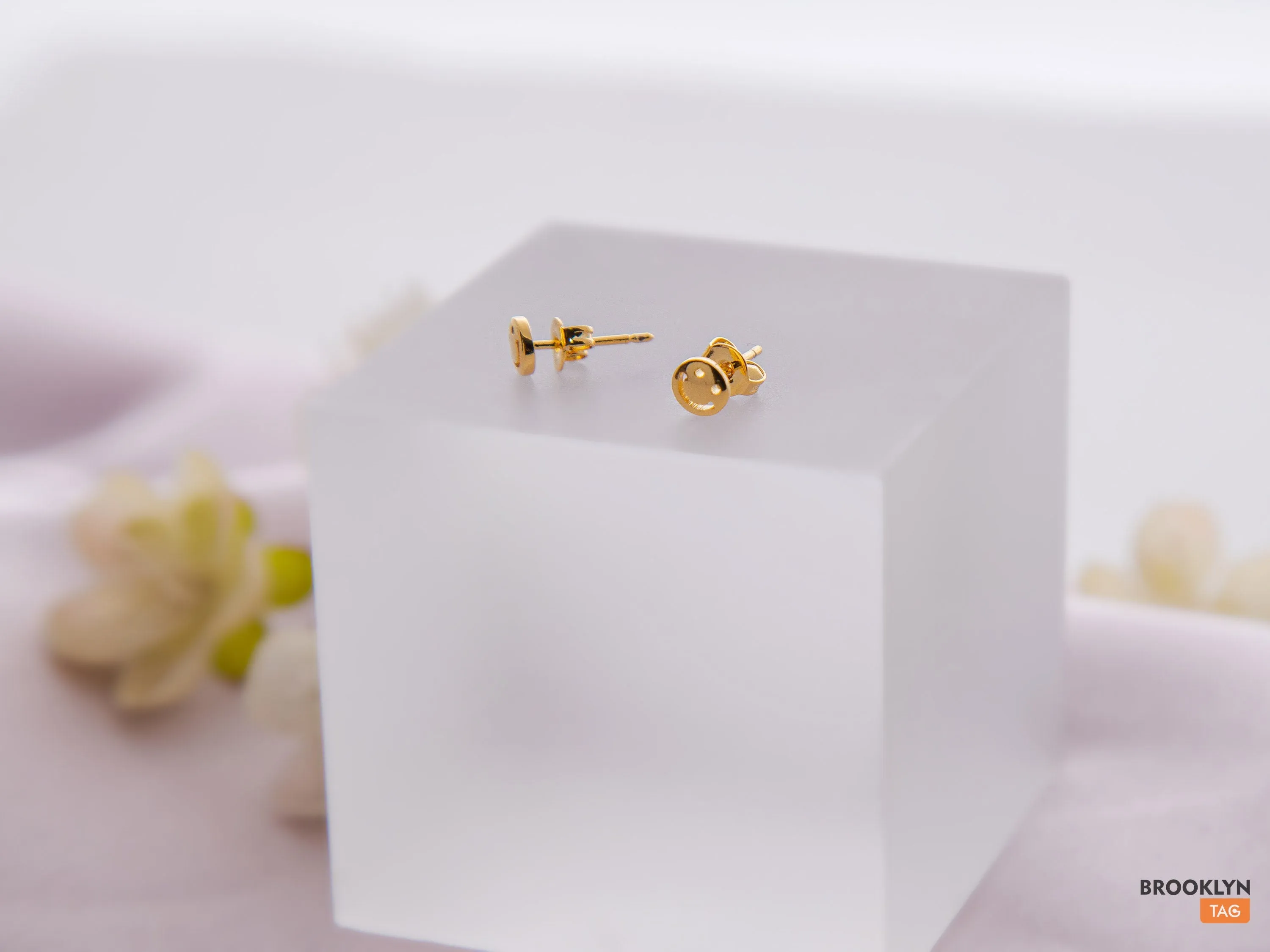 Tiny smiley face Studs