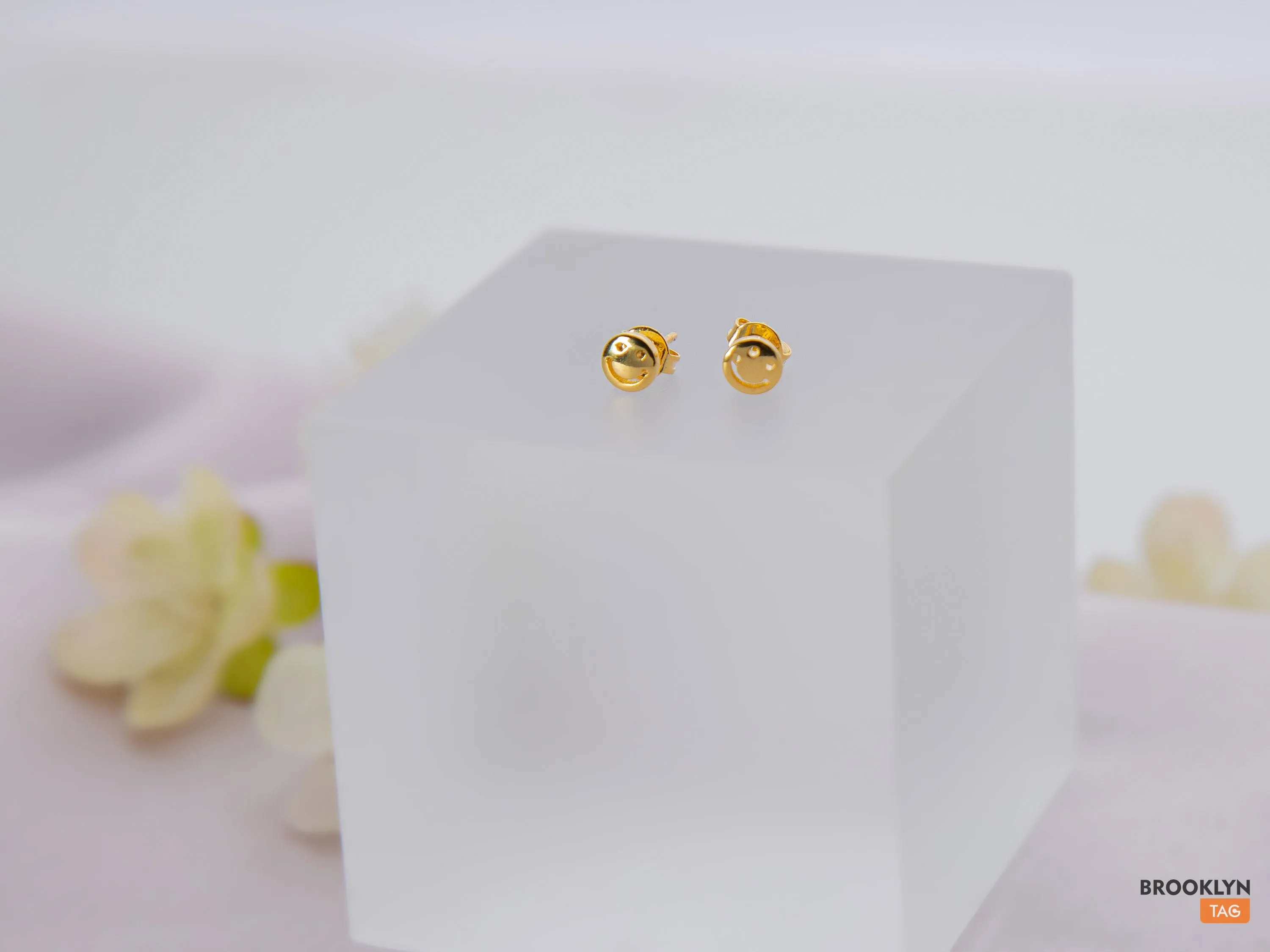 Tiny smiley face Studs