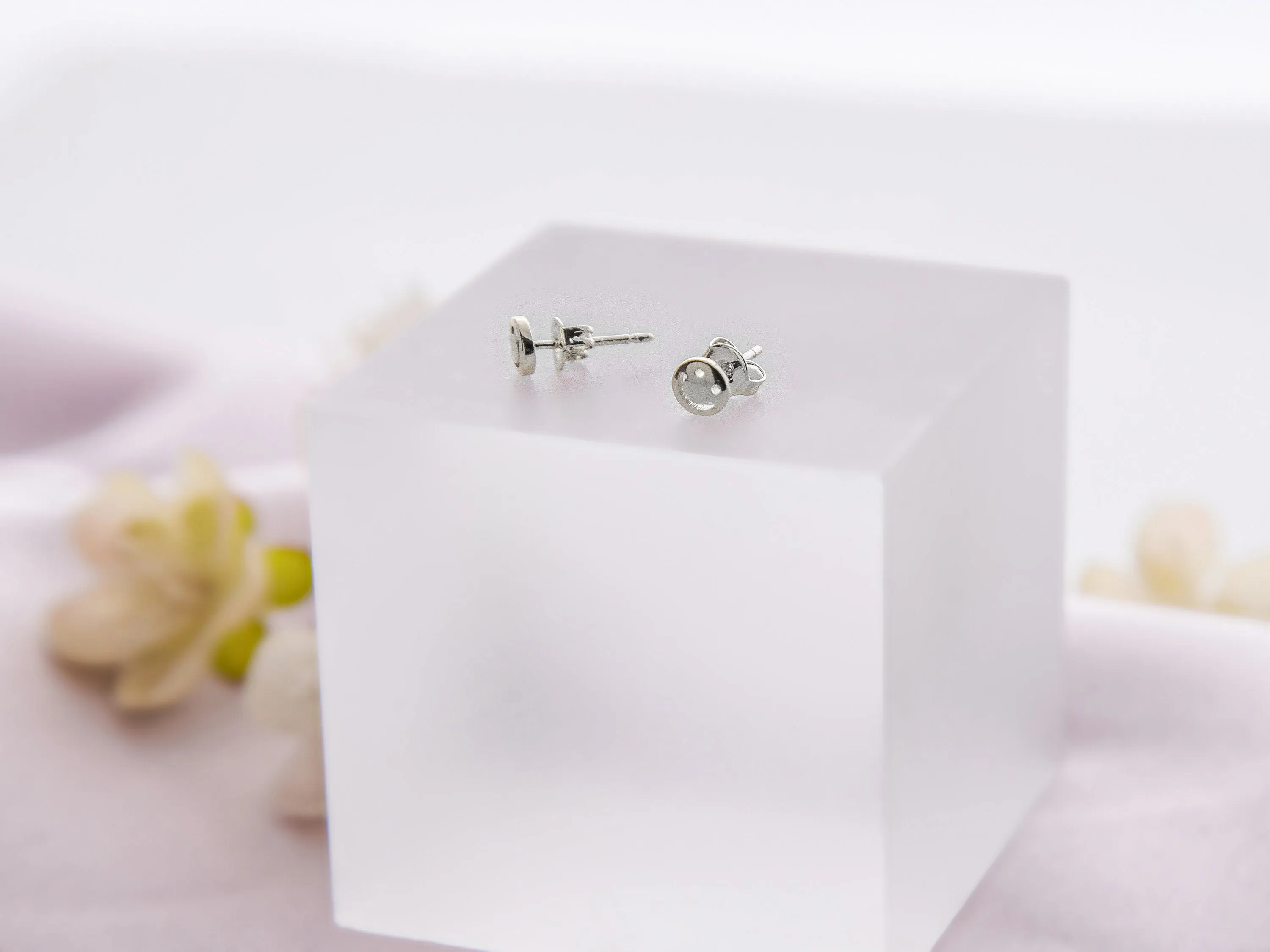 Tiny smiley face Studs