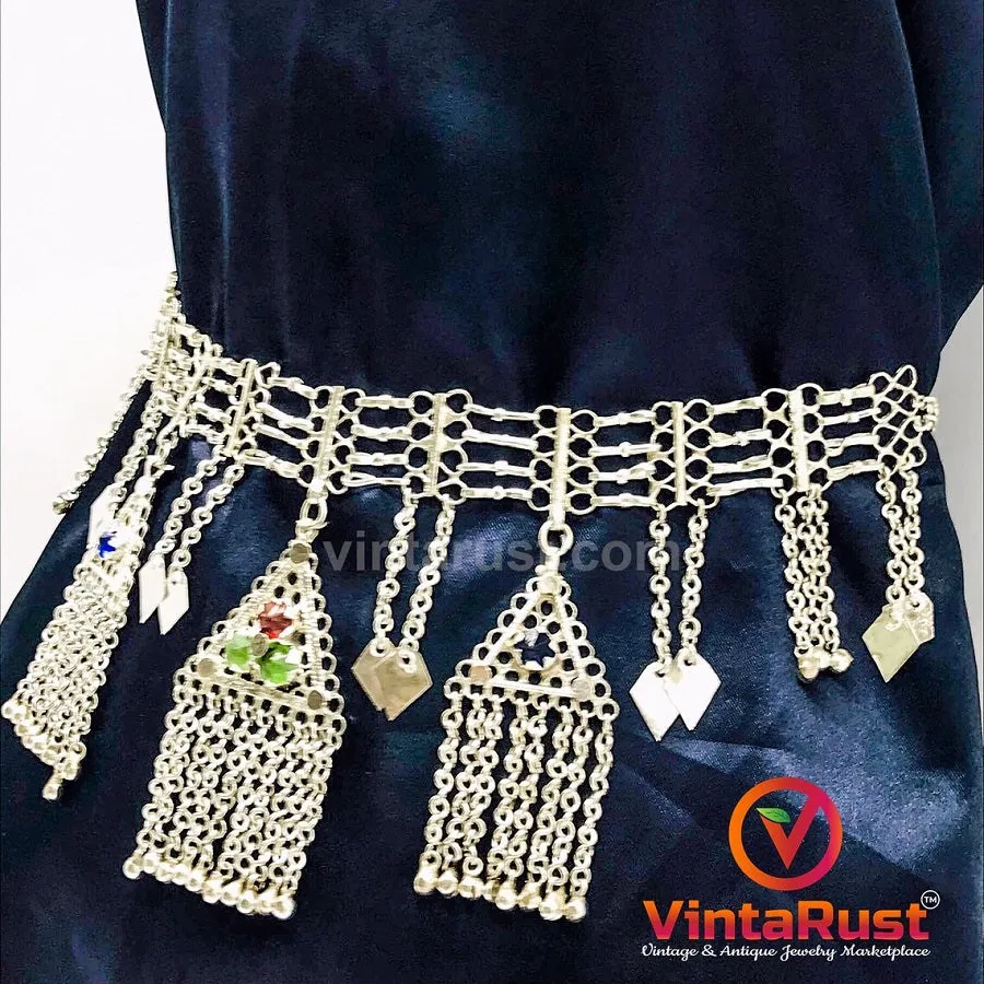 Tribal SIlver Kuchi Pendant Belly Chain Belt