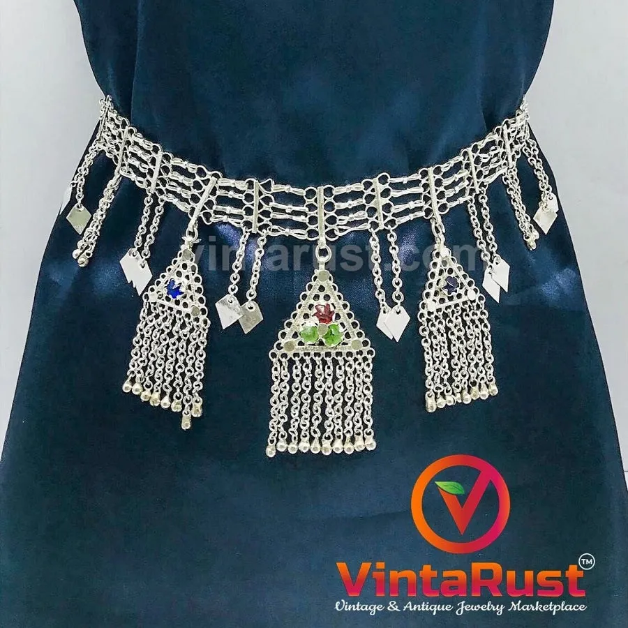 Tribal SIlver Kuchi Pendant Belly Chain Belt