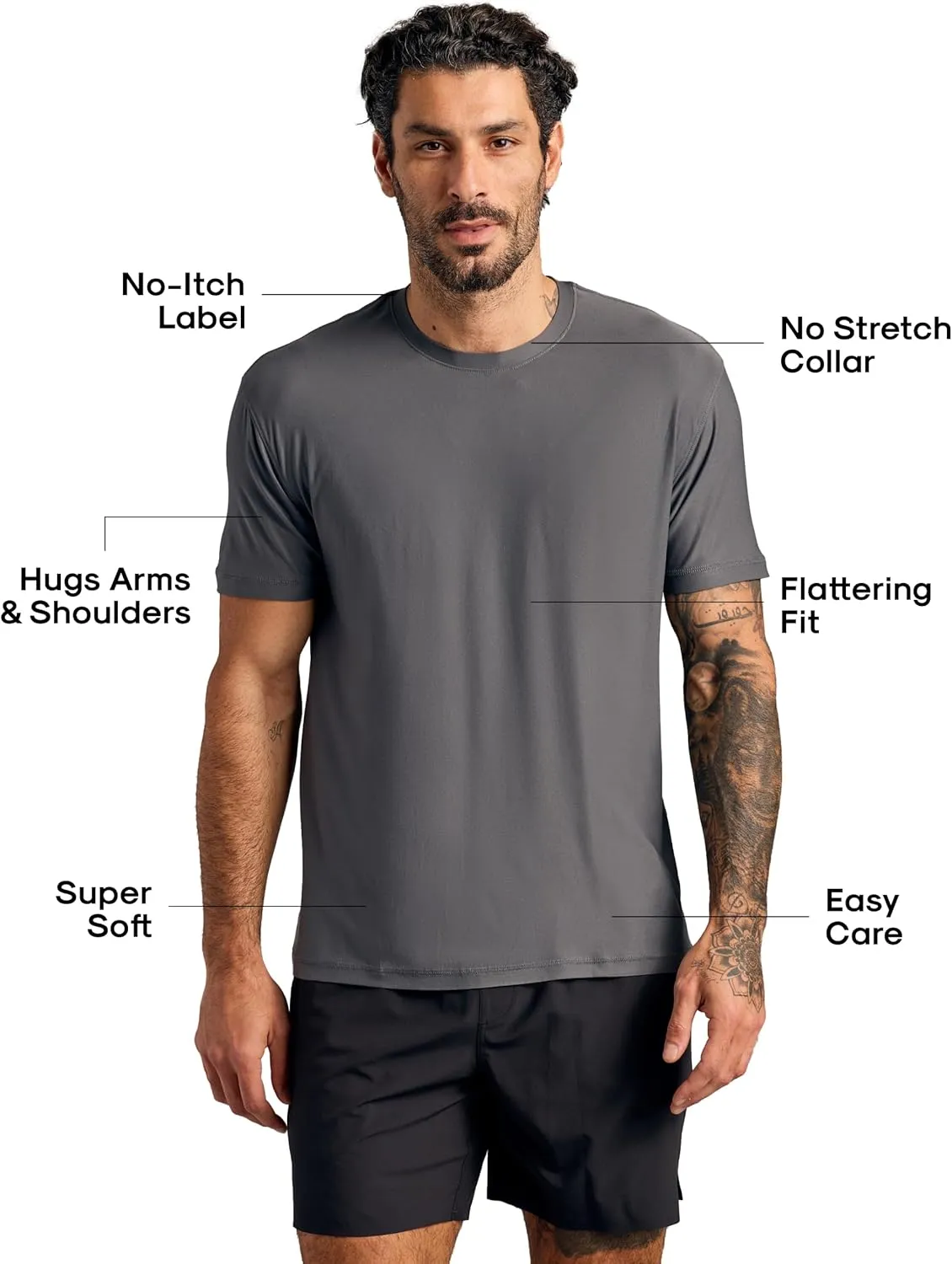 True Classic Workout Shirts for Men - Athletic Tops & Gym Shirts for Men | Quick-Dry Mens Workout Shirt Base Layer