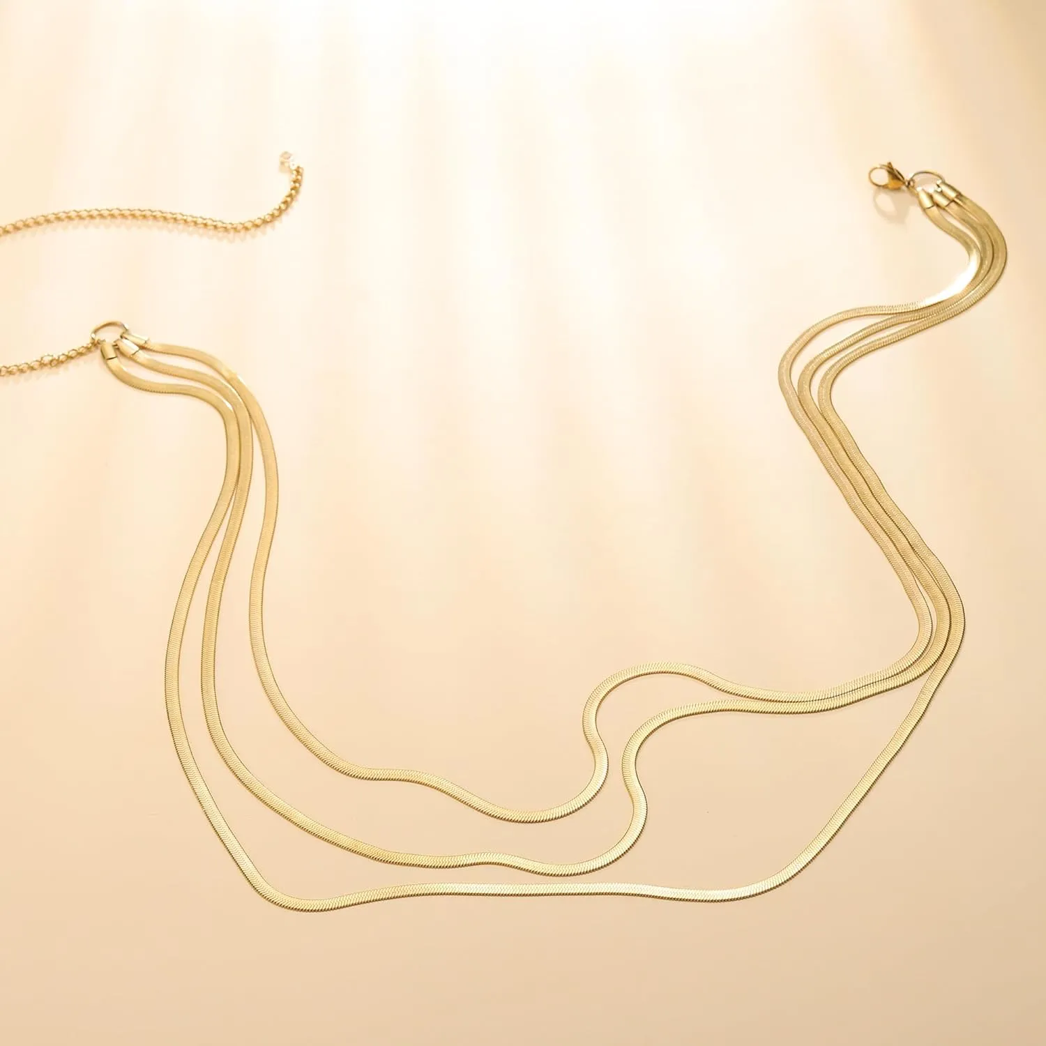 Turandoss 1-3PCS 18K Gold Plated Waist Chains for Women - Gold Layered Belly Body Chain for The Waist Adjustable Multilayer Sexy Bikini Waist Chain for Women Dainty Beach Waist Jewelry for Women
