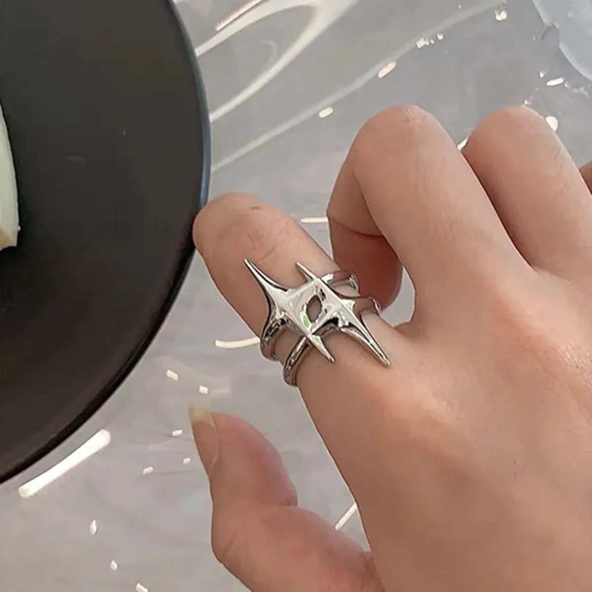 Vintage Adjustable Star Open Ring