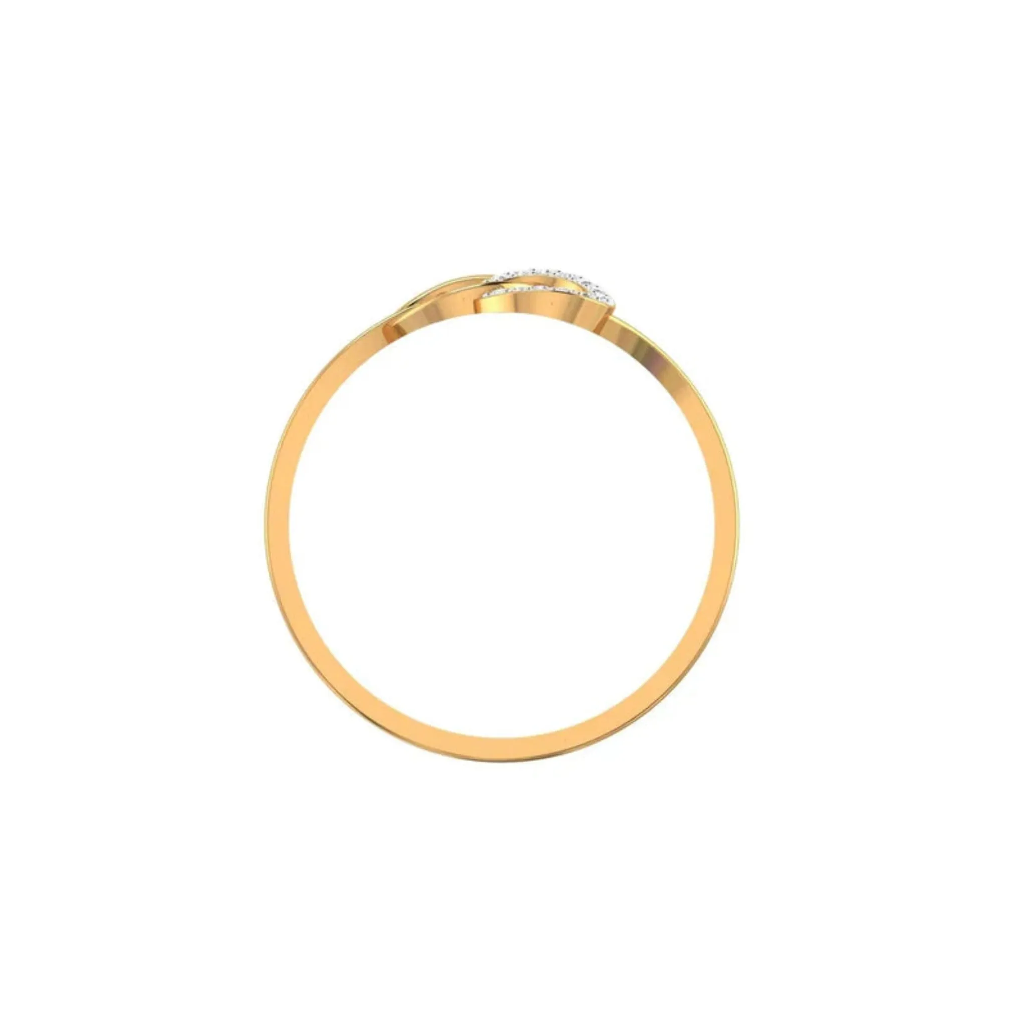 Yellow Gold Adjustable Silver Asymmetric Loops Abstract Shape Ring For Woman